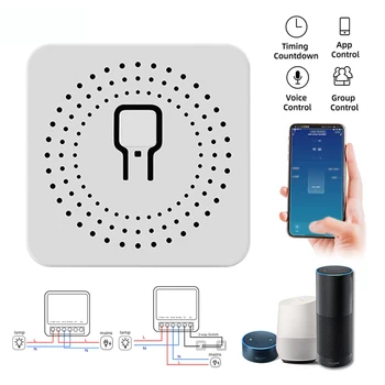 Tuya APP kontroles Slēptās MINI smart switch kastes DIY mini kavēšanās modulis, Wifi Smart Switch Taimeris Bezvadu Slēdzis saderīgu Alexa