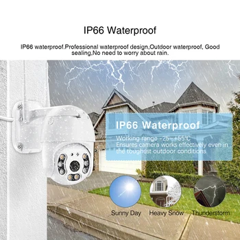 3MP Dome IP Kamera Tuya Smartlife App Ūdensizturīgs Āra Bezvadu WiFi 1080P Drošības Mājās Novērošanas Kameras CCTV Kameras