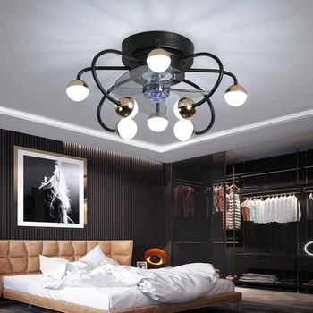 Mūsdienu Tālvadības griestu ventilators gaismas guļamistaba, ēdamistaba dzīvojamā istaba gaismas elektrisko ventilatoru integrētu griestu ventilators gaismas