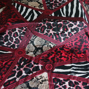 100cm*148cm Āfrikas Leopards drukāt Raibs Krepa Auduma Satīna kleita Šarmēza materiāls