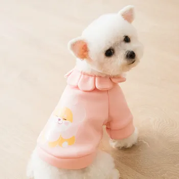 Pet Suņu Apģērbu Karikatūra Clothings Suņi Hoodies Super Mazu Apģērbu, Gudrs, Funny Ziedlapiņas Suns Drukāt Rudens Ziemas Rozā Ropa Perro