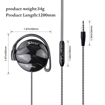 Shini Q140S 3,5 mm Vadu Austiņas HIFI Stereo Metāla Austiņas Smago Bass Austiņas Pār-auss Regulējams Ar Mikrofonu, telefona