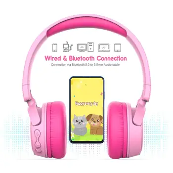 Gorsun Bezvadu Bērni Austiņas ar 85dB Skaļuma Regulators, Salokāms Bluetooth Stereo Pār-Auss Bērniem, austiņas, zēniem un meitenēm