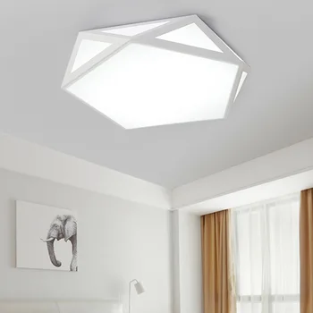 Mūsdienu LED griestu lampas kaltas dzelzs dobi melna balta lampa dzīvojamā istaba guļamistaba studiju lustra
