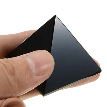 1pc Jaunas Ielidošanas Dabas Reiki Enerģijas Black Obsidian Piramīdas, Kristāla Aizsardzības Dziedināšanas Mājas Biroja Galda Dekorēšana