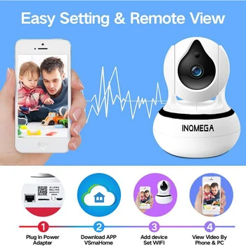 INQMEMA 1080P 720P Home Security, IP Kameras divvirzienu Audio Bezvadu Mini Kamera Nakts Redzamības CCTV WiFi Kameru Baby Monitor Yoose