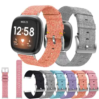 Džinsa Neilona Smart WatchBand Par Fitbit Versa 3 / Sajūtu Smartwatch Aproce WristStrap Nomaiņa watchstrap Band Aproce jostas