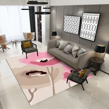 3D Pinkains Pūkains Anti-Skid Zonas Grīdas Paklājs Paklājs neslīdoša Mat Ēdamistaba Dzīvojamā Istaba Mīkstās, Bērnu, Guļamistabas Mat Paklājs Mājas Dekoru