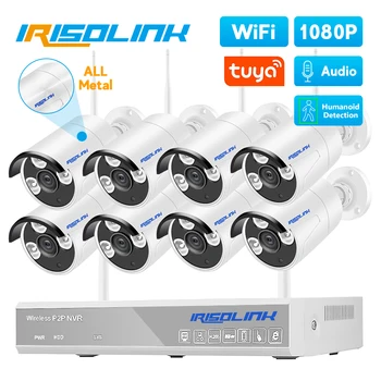 Irisolink Bezvadu Drošības Kameru Sistēmas 8CH VRR Audio Ieraksts 1080P IP Kameras Nightvision Tuya Wifi Video Novērošanas Sistēmas