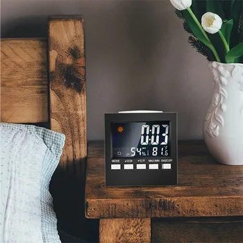 Temperatūra Kalendāru Digitālais Modinātājs LCD Higrometru, Iekštelpu Istabas Atlikt Skaņas Kontrole, Pretgaismas Krāsa Laika Prognoze