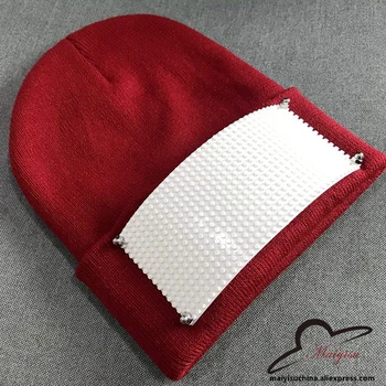 Modes Jaunas Ziemas Mozaīka DIY Noņemams Cepures Elegants Bieza Adīta Cepure Sieviešu Skullies Beanies Sieviešu