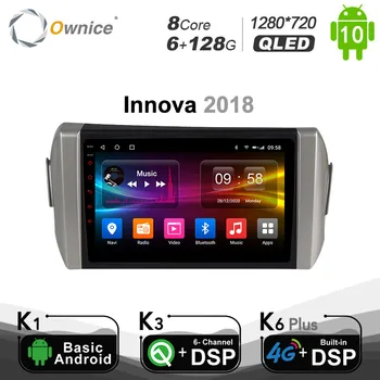 6G+128G Ownice Android 10.0 Toyota Innova 2018 GPS Navi DSP Auto Radio Audio GPS Spēlētājs Navi Stereo Multivides 4G SPDIF BT5.0