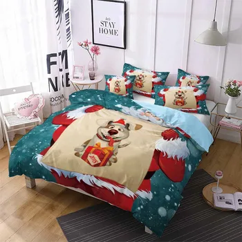 Ziemassvētku gultas komplekts luksusa mierinātājs komplekts ar spilvendrāna bērniem, kas Jaunā Gada dāvanu mierinātājs komplekts