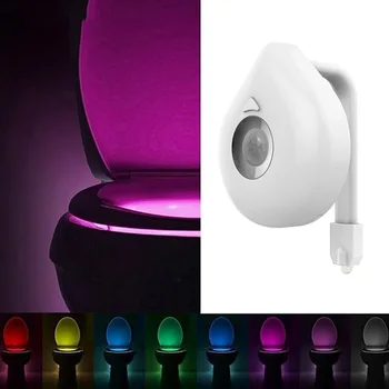 LED Tualetes Gaismu, Kustību, Ar Dažādu Krāsu Konversijas Sensors Gaismas Ūdensizturīgs Apgaismojums Nakts Gaismas, Tualetes, Mājas Vannas istaba