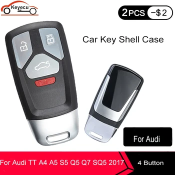 KEYECU 3+1 4 Pogu Smart Karte, Tālvadības Auto Atslēgu Shell Fob Audi TT A4 A5 S4 S5 Q5 Q7 SQ5 SQ7 2017 2018 Lietu Vāku Piederumi