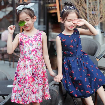 Meitenēm, vasarā ziedu Kleitu Bohēmijas Vasaras Pludmales Kleita Meitenēm 2020. Gadam Gadījuma Sundress Pusaugu Bērni Pusaudžu Apģērbu 8 10 12 14 Gadiem