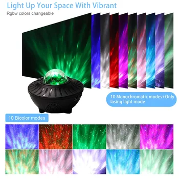 USB LED Zvaigžņu Nakts Gaisma Mūzikas Zvaigžņotām Ūdens Viļņu LED Projektoru Gaismas Blueteeth Projektors, Skaņas Aktivizēta Projektoru Gaismas Dekori