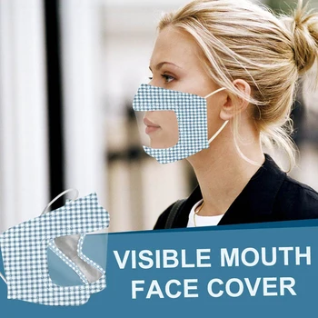 Caurspīdīga PET Sejas maska Anti-miglas redzamas mutes, sejas segtu Deafs mutes maska PM2.5 Izolētas Riteņbraukšana Pretvēja Maska