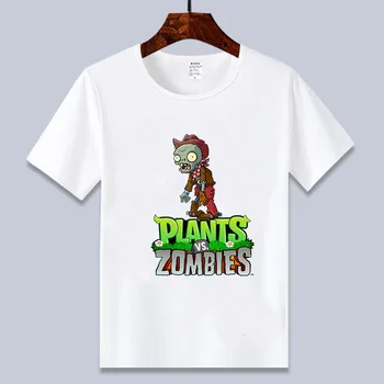 Bērnu t krekli, augi vs zombies zēnu apģērba pvz karikatūra spēle modelis zēnu drēbes bērniem kokvilnas O-veida Kakla T-krekls vasaras topi