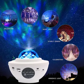 Led Projektors, Galaxy Led Nakts Gaisma Mūzikas Atskaņotāja Tālvadības Zvaigžņu Rotācijas Nakts Gaisma Par Kazlēnu, Guļamistaba Projekcijas Lampa Dropshipping