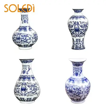 Pie sienas piestiprinātās Tradicionālā Ķīniešu Zilā Un Baltā Porcelāna Vāzes Apgleznoti Keramikas 14cm ap mini vintage ķīna stila vāze