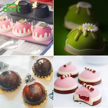6 Dobuma Pusē Bumbu Formas Silikona Pelējuma Kūka Konfektes, Šokolādes Deserti Bakeware Non-Stick cepšanas Pannas Kūkas Dekorēšanai rīks
