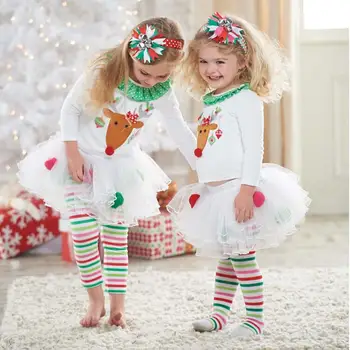 Ziemassvētku Jaunu Mazumtirdzniecības Gudrs Briežu Babys Ziemassvētku Drēbes Ilgtermiņa Piedurknēm Meiteņu Apģērbu Komplekti Bērniem Labas Kvalitātes apģērbs, Uzvalki