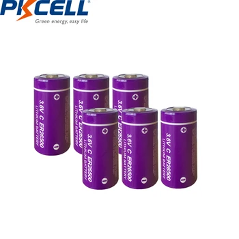 6pcs/daudz PKCELL ER26500 C Izmēra Litija Akumulators 3.6 V 9000mAh 3.6 V Li-SOCl2 Unrechargeable Baterijas PLC Medicīnas Ierīcēm