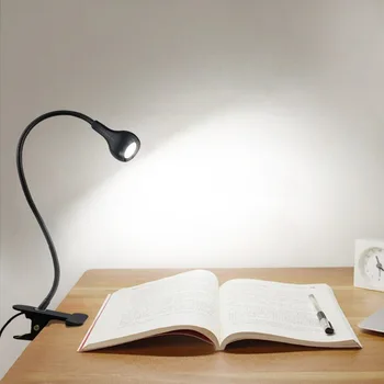 1W Elastīgs LED Galda lampa USB LED Galda lampa Ar Turētāju Klipu Gulta Studiju Lasot Grāmatu gaismas Spuldzes, Barošanas