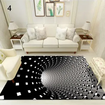 Vienkāršu 3D Stereo Redze, Paklāja Grīdas Paklājs Mājās Guļamistaba Anti-Skid Vortex Ilūziju Modelis Grīdas Paklājs Mūsdienu Vienkārša Kvadrātveida Paklāju