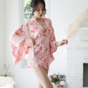 Japānas Vienotu Personu Īsa Kleita Cosplay Kostīmu Sakura Meiteni, Kura Ietērpusies Kimano Ģērbties Japāņu Stilā Yukata Peldmētelis Sievietēm Ziedu Tērpu Dzimums