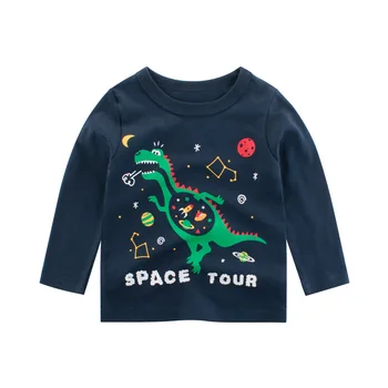 Jauno Modes 2020. Gadā-Pavasarī Un Rudenī Bērniem Zēnu Drēbes Dinozaura Modelis, Drēbes, T-krekls ar garām piedurknēm O-veida kakla Bērnu Zēnu Drēbes
