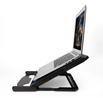Jelly Ķemme Portatīvo datoru Dzesēšanas Paliktni, Laptop Cooler Sešu Spēļu Faniem Led Ekrāns, Divi USB Porti, Laptop Cooler Stand Notebook Stand 17inch