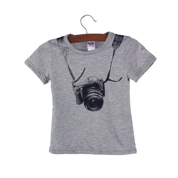 Vasarā Bērni Zēns Bērniem Kamera Īsām Piedurknēm Topi O veida Kakla T Krekls, t-veida Apģērbu pour enfants modis Bērnu zēnu drēbes D4