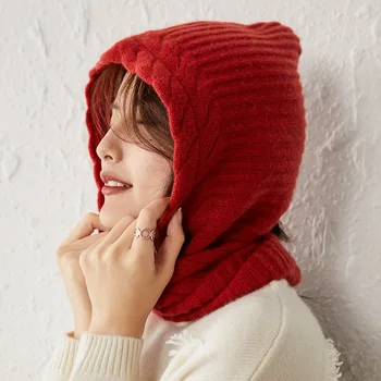 2020 rudens ziemas jauno sabiezējums pure cashmere cepuri dāmas adīta kakla vāku multi-function silts, plānas sejas šalle kapuce