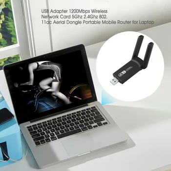 USB 3.0, Wifi Adapteri 2.4 G 5G 802.11 AC Antenas 1200Mbps Wifi USB Ethernet Tīkla Karte Dual Band Wireless Wifi Dongle Uztvērēju