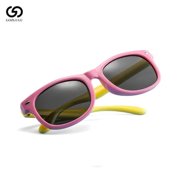 GOZLUGU Jauns Krāsains Elastīgu Bērniem Polarizētās Saulesbrilles Eyewears Bērnu Augstas Kvalitātes Objektīvs Bērnu Drošības Laka Spogulis Toņos