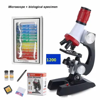 ZK30 Jaunu Mikroskopu Komplekts Lab LED 100/400/1200X Mājas Skolas Izglītības Rotaļlieta, Dāvanu Rafinēta Bioloģiskais Mikroskops Bērniem Bērnu