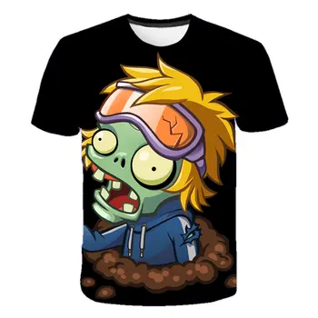 Zēni Augu Zombie Wars Drukāt Smieklīgi Īsām Piedurknēm Augstas Kvalitātes Vasarā Karstā pārdošanas Pārrobežu Ātri žāvēšanas 3D Kids T-krekls 4T-14T