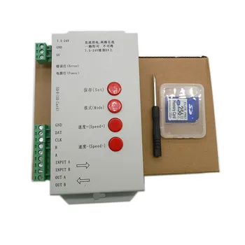 LED RGB kontrolieris T1000S SD Kartes Pikseļi Kontrolieris ,WS2801 WS2811 WS2812B LPD6803 LED 2048 DC5~24V