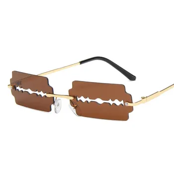 Jaunā asmens Saulesbrilles, vīriešu un sieviešu ieliektas formas populārs Saulesbrilles personalizētu bezrāmju skuvekli luksusa dizaina Saulesbrilles