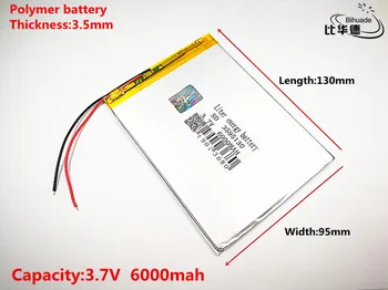 Litru enerģijas akumulators, Labas Qulity Ar 3,7 V 6000mAH 3595130 Polimēra litija jonu / Litija jonu akumulators tablet pc BANKA,GPS,mp3,mp4