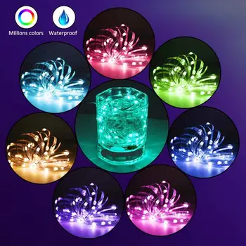 Ziemassvētku Apdare, LED String Light Bluetooth App Kontroles Vara Stieples String Lampas Ūdensizturīgs dārza Āra Pasaku Gaismas Koks