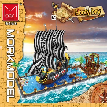 Jaunu, Radošu Ideju Sērija Booty Bay Ķieģeļi Pirātu Kuģa Modelis Komplekts Celtniecības Bloki Izglītības Bērniem Rotaļlietas Ziemassvētku Dāvanas Jahtu