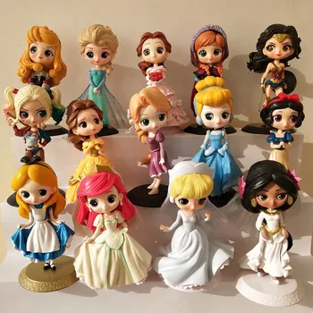 Disney Pasaku Princese Ariel Elza Anna Belle 15cm PVC Rīcības Attēls Rotaļlietas Bērniem Dzimšanas dienā, Ziemassvētku Kūka Topper Kūka Apdare