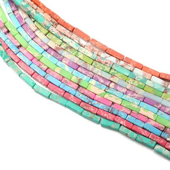 Dabīgā Akmens Taisnstūrveida Izkaisīti biezumu agates string Krelles Rotaslietas Pieņemšanas DIY Kaklarota, Aproce Piederumi lielums 4x130mm