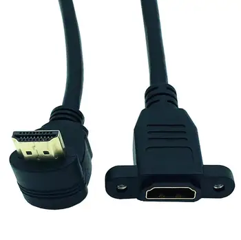 15CM HDMI-2.0 4K*2k Kabeļu 60Hz HDMI-2.0 V V2.0 pa Labi pa Kreisi uz Augšu uz Leju Leņķis Sieviešu un Vīriešu Paneļa Stiprinājums Ar Skrūvēm HD pagarinātāja Vads