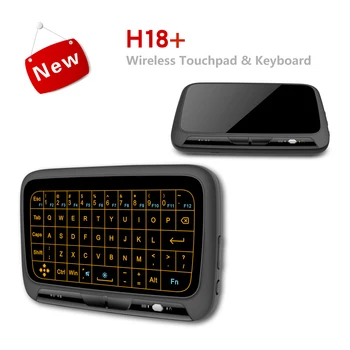H18+ Gaisa Bezvadu Peles Mini Tastatūra Full screen touch 2.4 GHz QWERTY Tastatūru Touchpad ar Pretgaismas Funkciju, Smart TV PS3