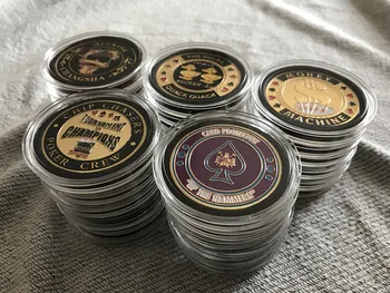Pokera Kārtis Aizsargs Aizsargs Metāla Token Monētas & Plastmasas Vāciņu Pokerstar Metāla Texas Poker Chip
