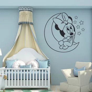 Disney Minnie Mouse Bērnu Cute Karikatūra Sienas Vinila Decal Uzlīmes, Custom Plakātu sienas uzlīmes bērniem numuri